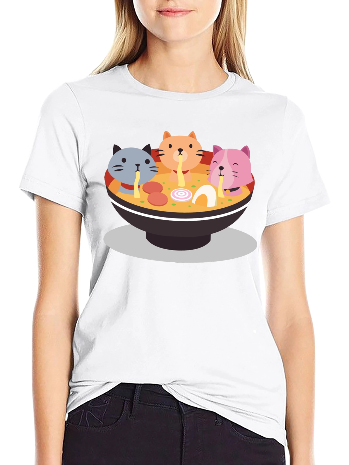 Cat Ramen Graphic Tee - Fun & Unique T-Shirt