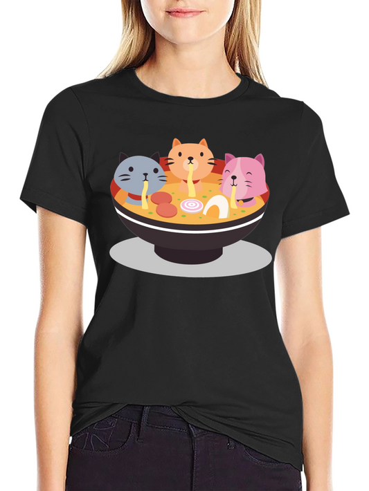 Cat Ramen Graphic Tee - Fun & Unique T-Shirt