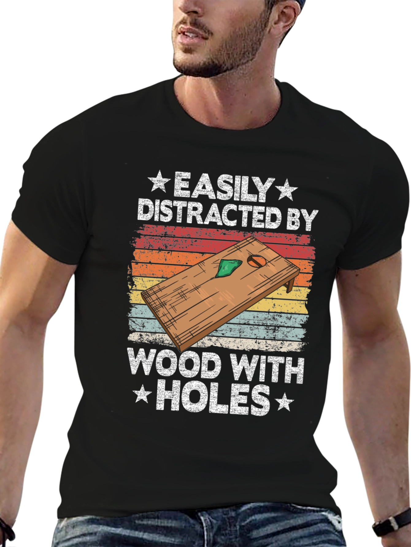 Easily Distracted by Wood With Holes T-Shirt