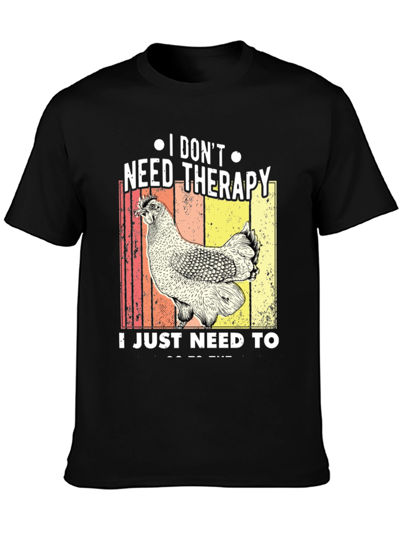 Chicken Therapy Black T-Shirt