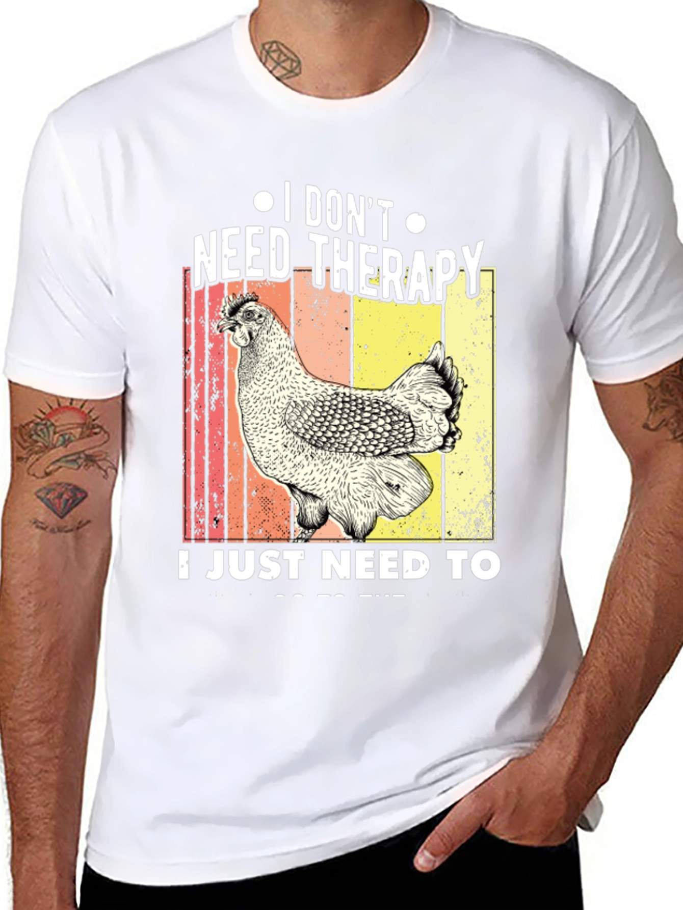 Chicken Therapy Black T-Shirt