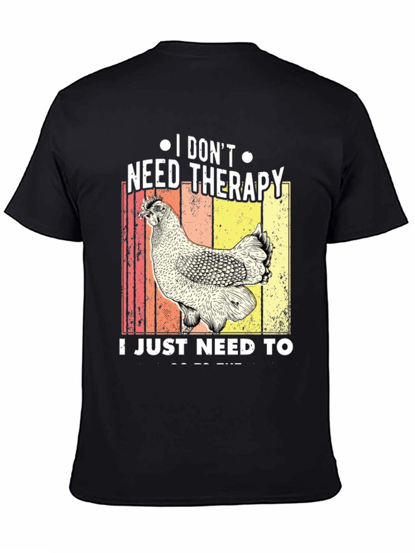 Chicken Therapy Black T-Shirt
