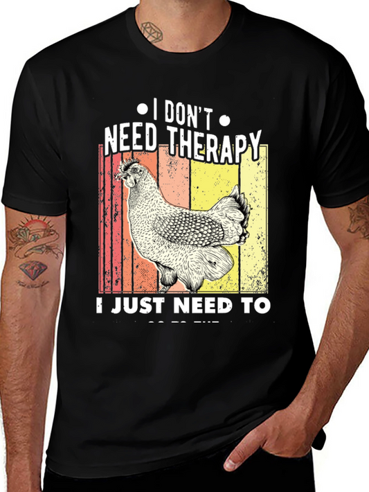 Chicken Therapy Black T-Shirt