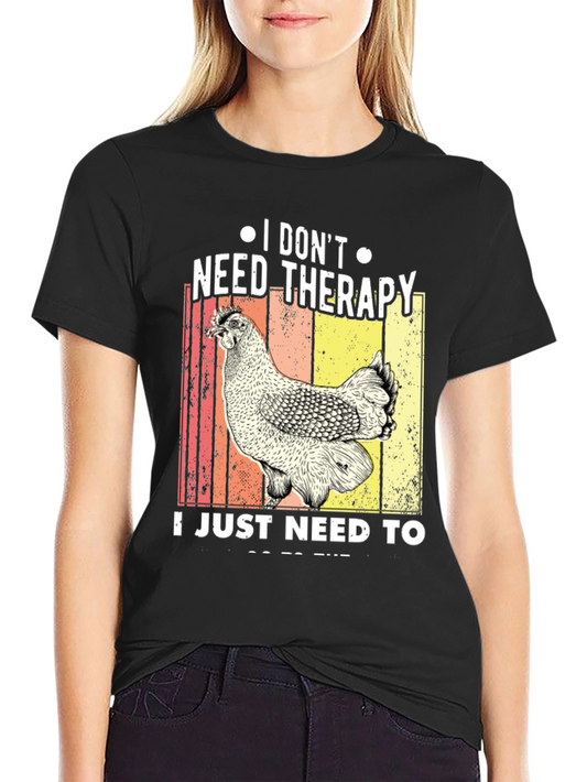 Chicken Therapy Black T-Shirt