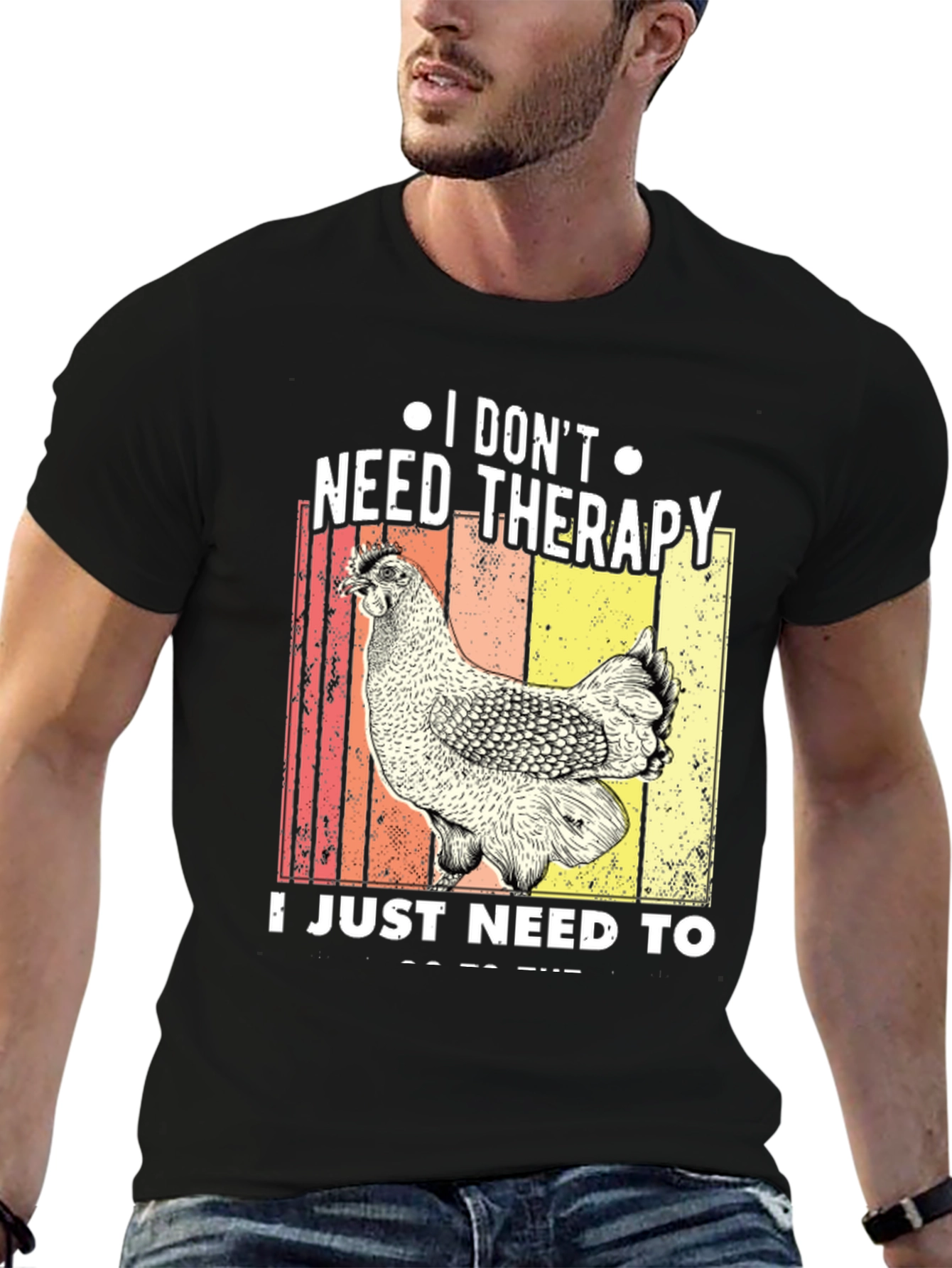 Chicken Therapy Black T-Shirt