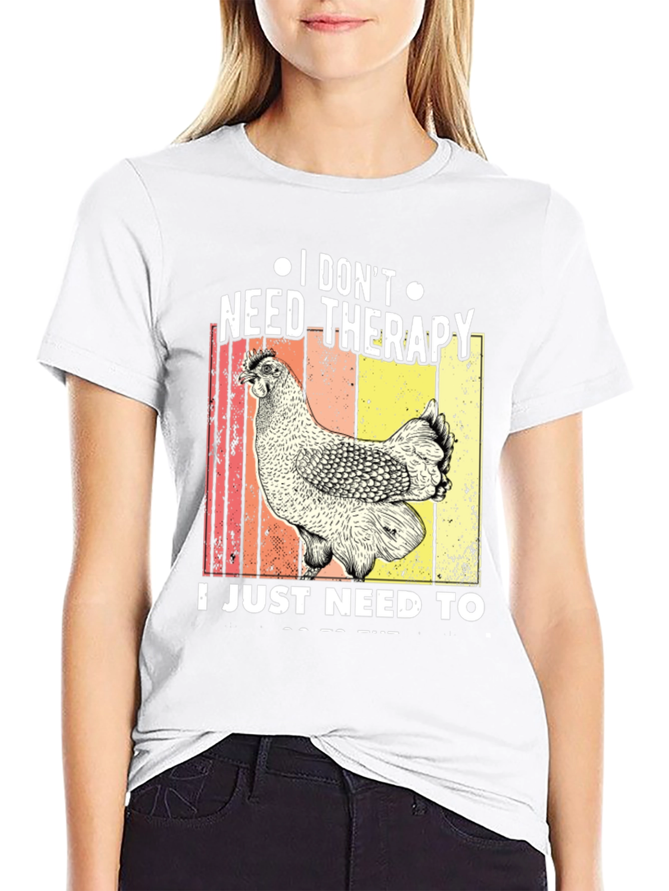 Chicken Therapy Black T-Shirt