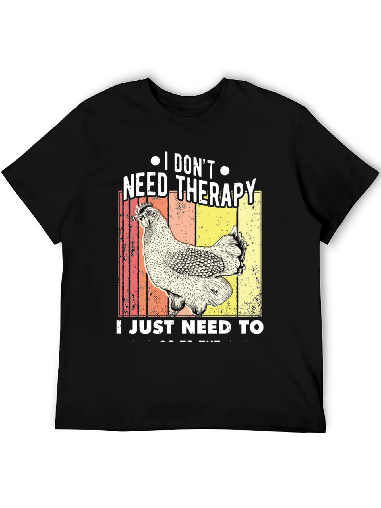 Chicken Therapy Black T-Shirt