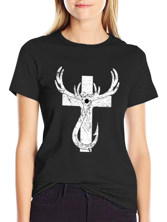 Hunting Fishing Cross T-Shirt for Men