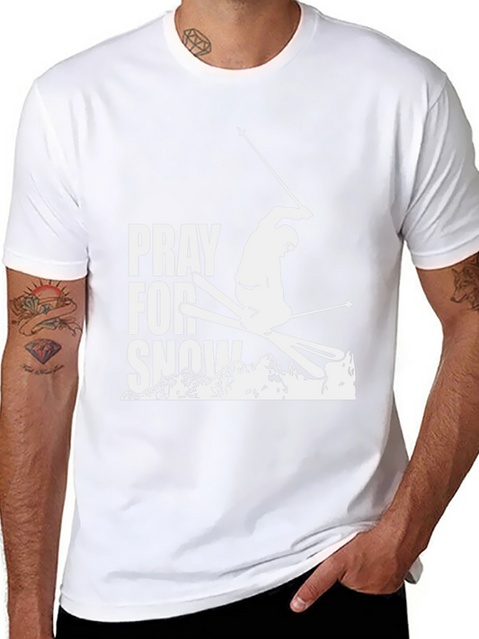 Pray For Snow Skier Graphic Tee