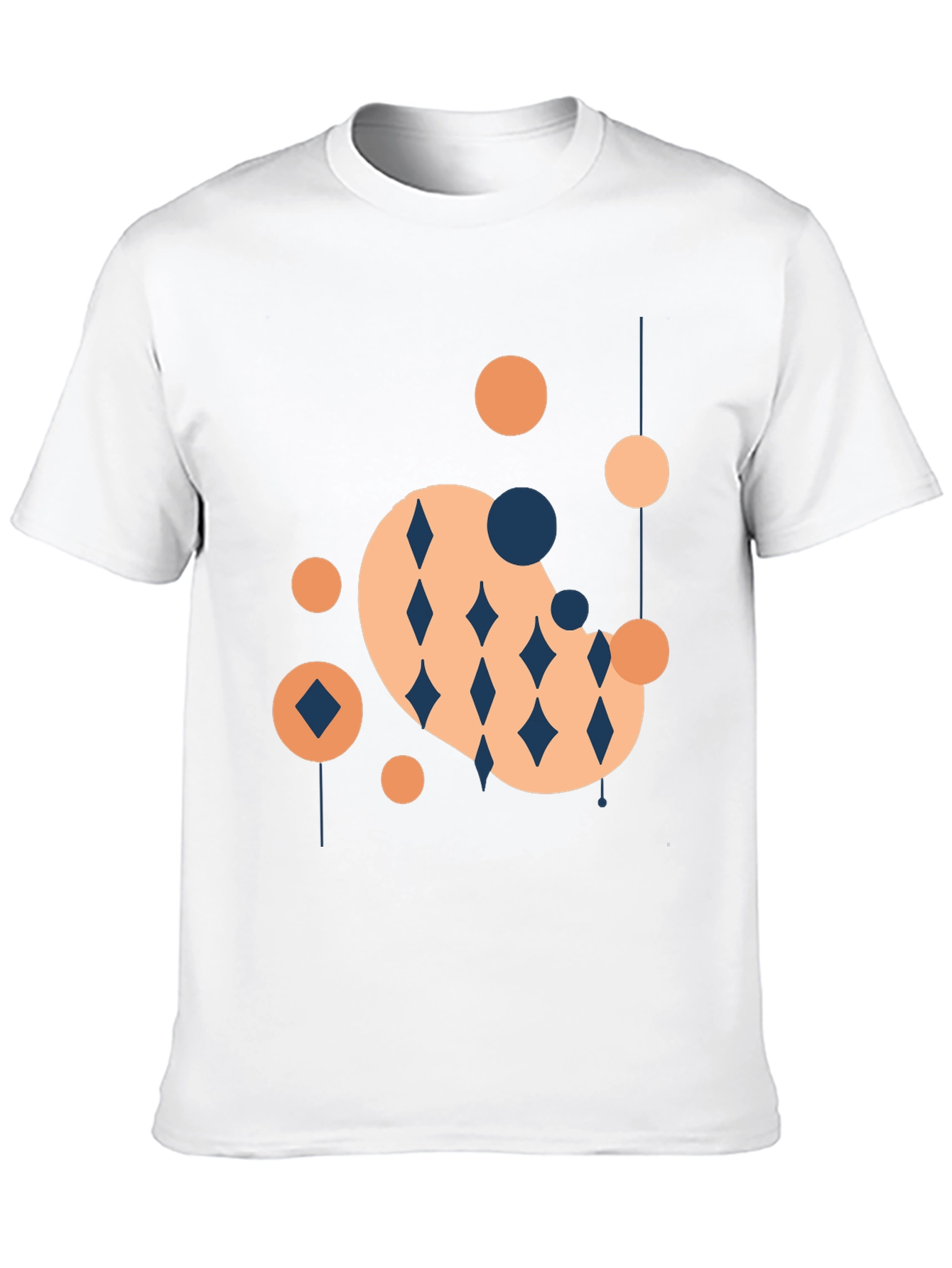 Modern Geometric Graphic Tee - Black