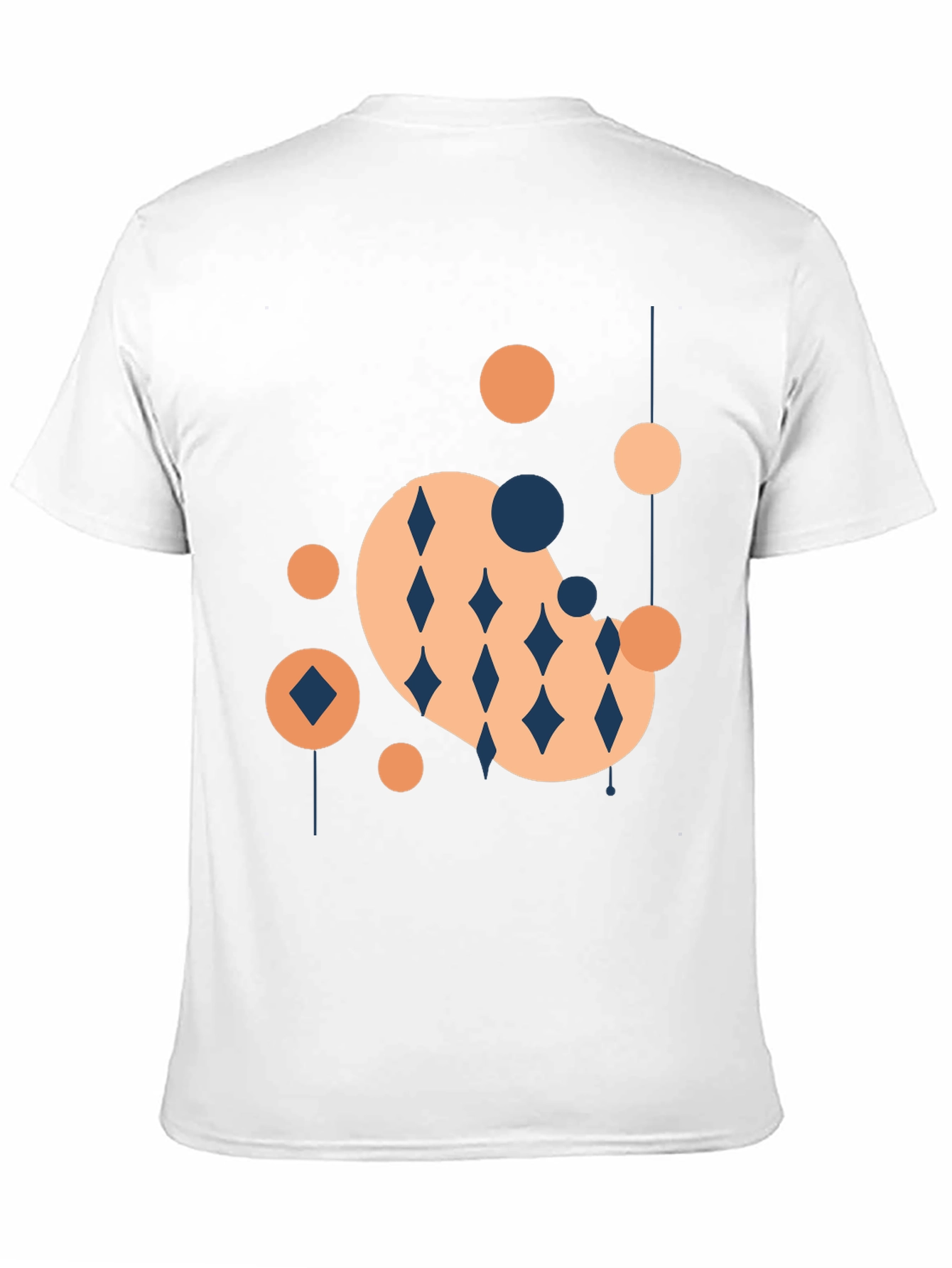 Modern Geometric Graphic Tee - Black