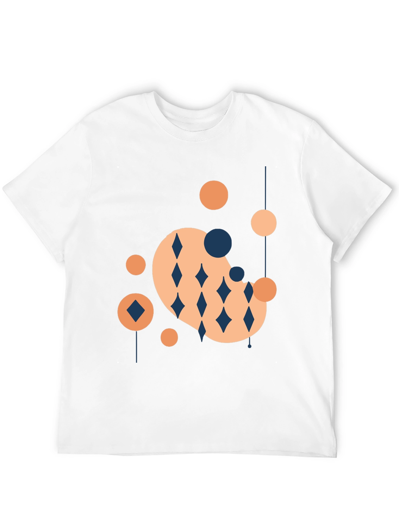 Modern Geometric Graphic Tee - Black