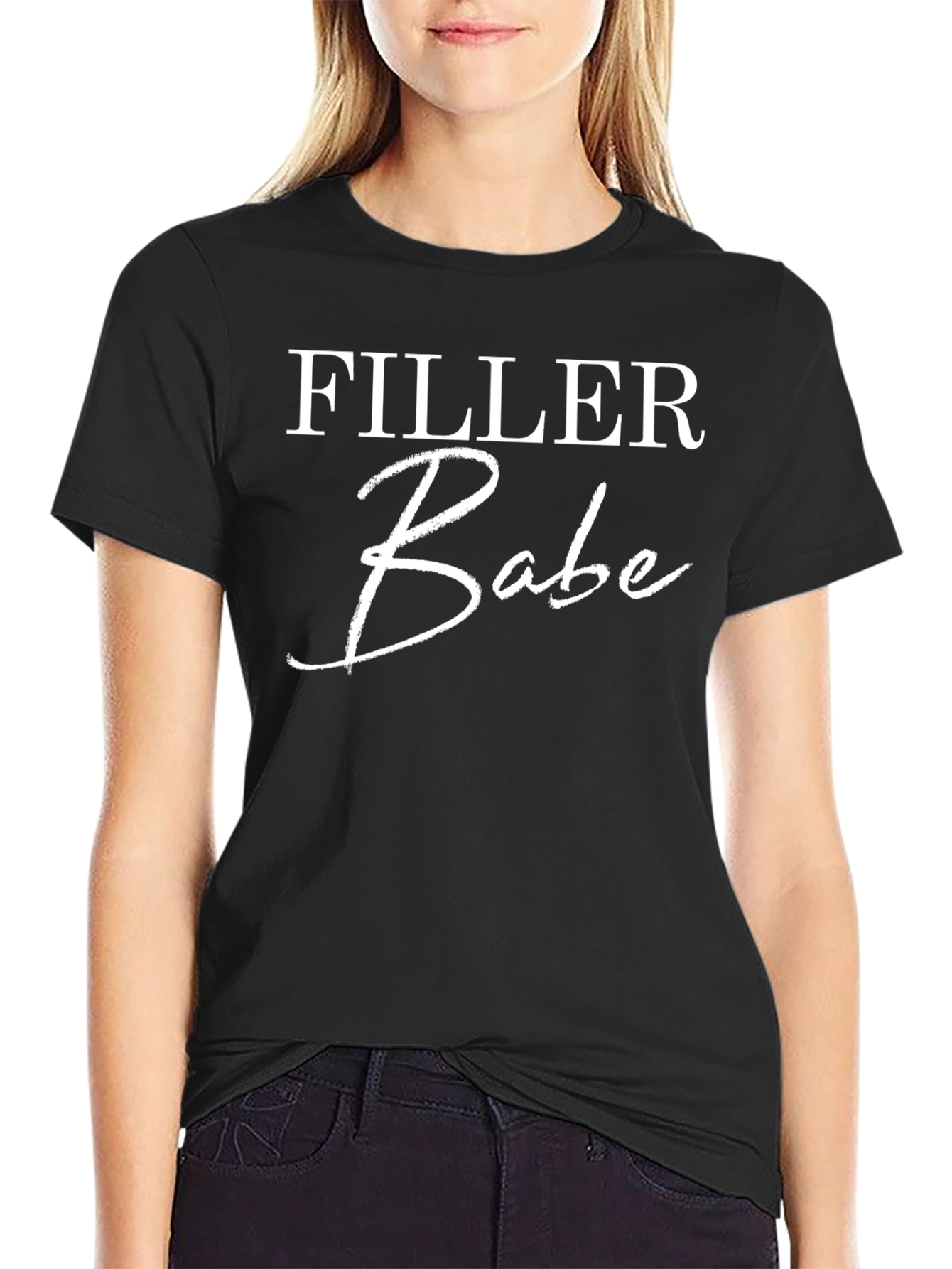 Filler Babe Graphic T-Shirt - Casual Black Tee