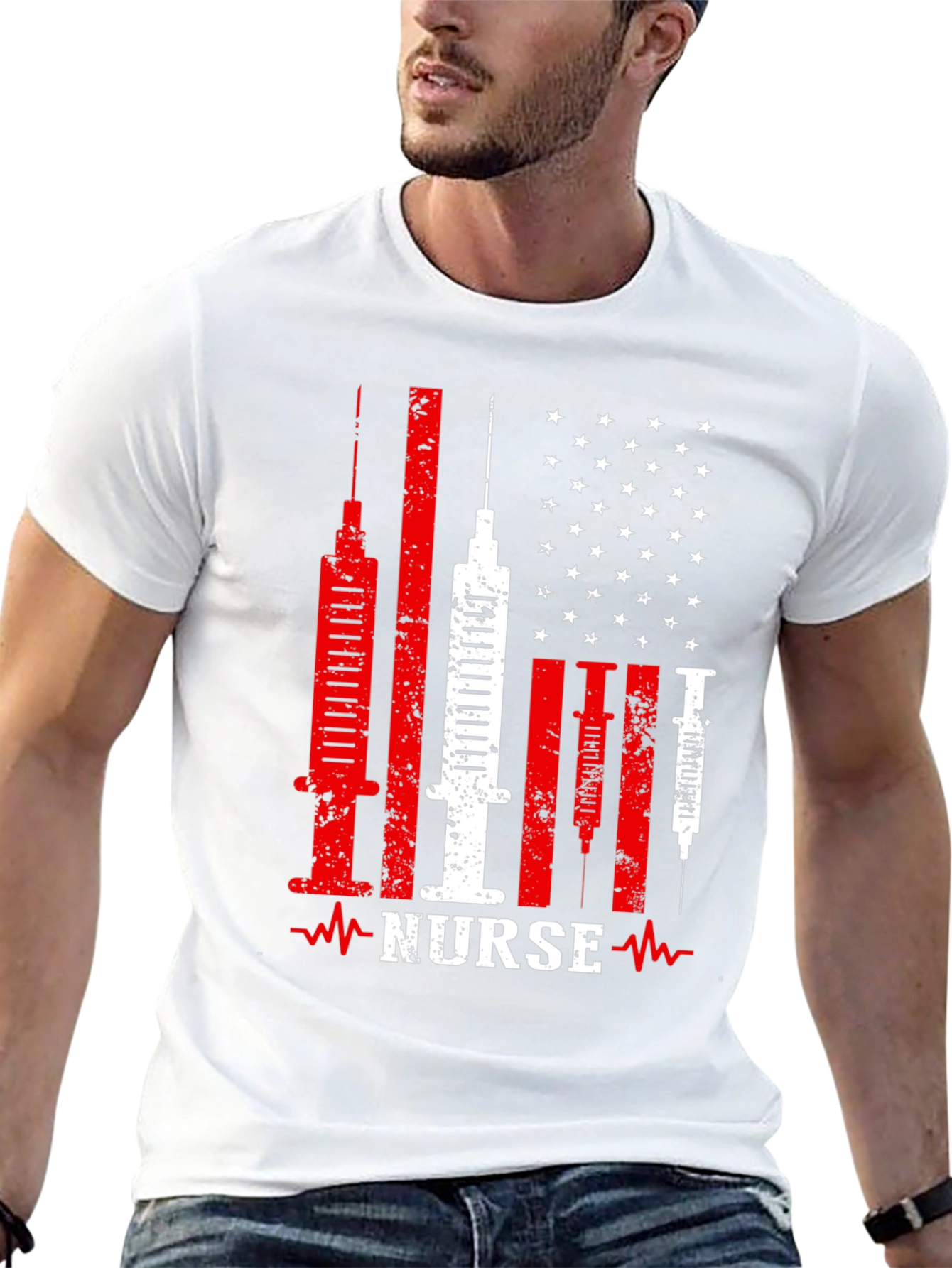 Nurse American Flag Patriotic T-Shirt