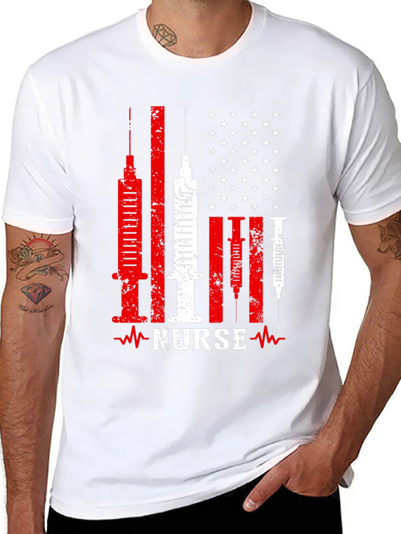 Nurse American Flag Patriotic T-Shirt