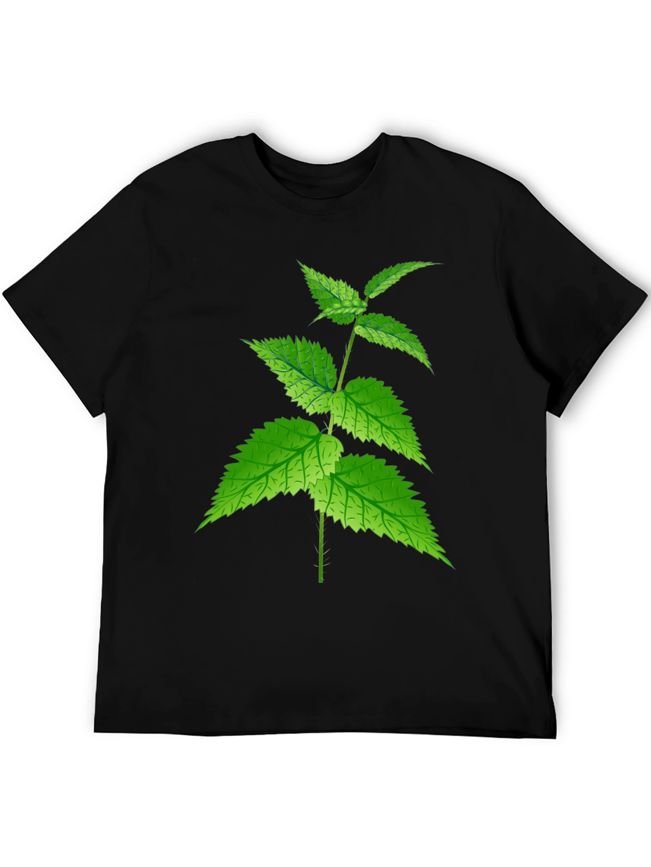 Nature-Inspired Tee: Green Leaf Print