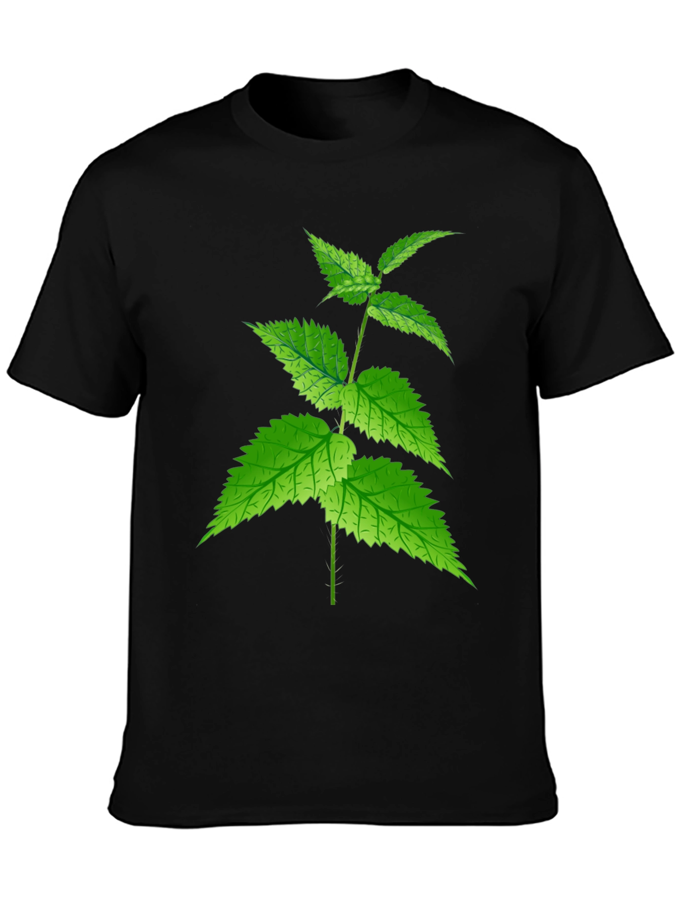 Nature-Inspired Tee: Green Leaf Print