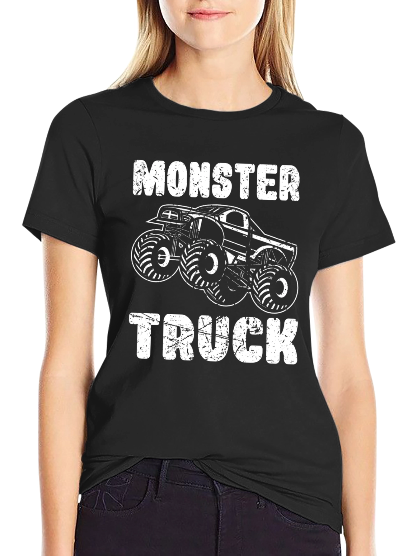 Monster Truck Graphic Tee - Black Cotton T-Shirt