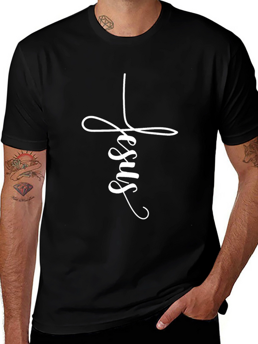 Jesus Cross Graphic Tee - Black