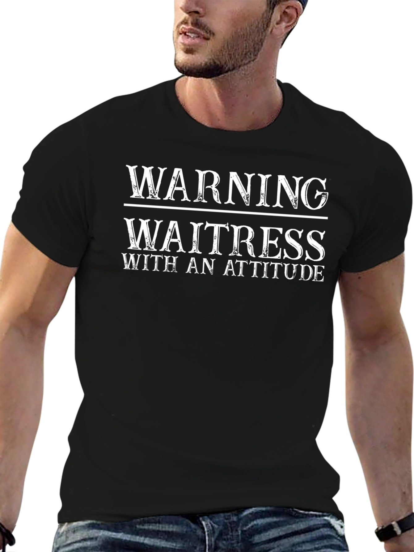 Warning Waitress With An Attitude Graphic Tee
