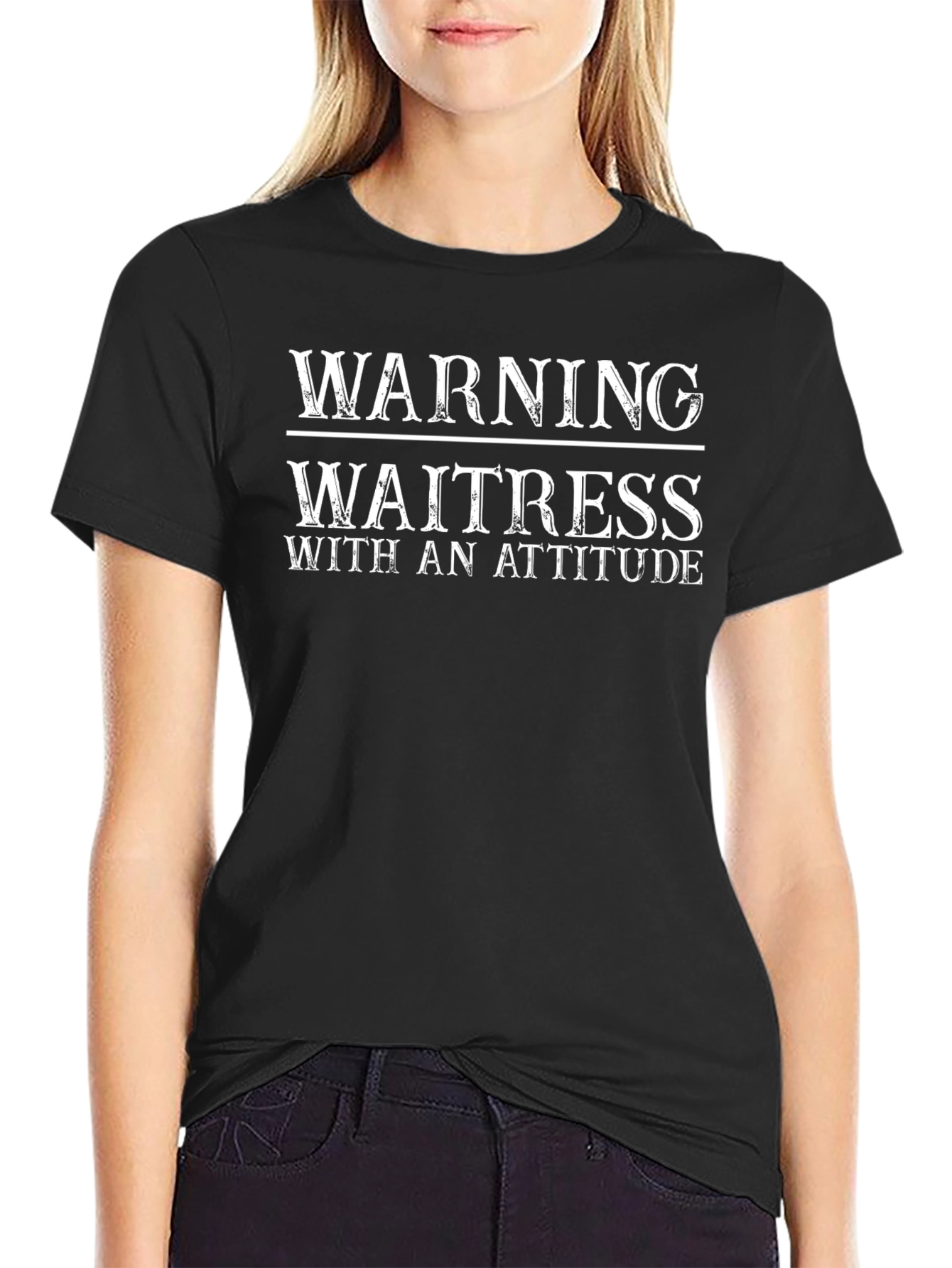 Warning Waitress With An Attitude Graphic Tee