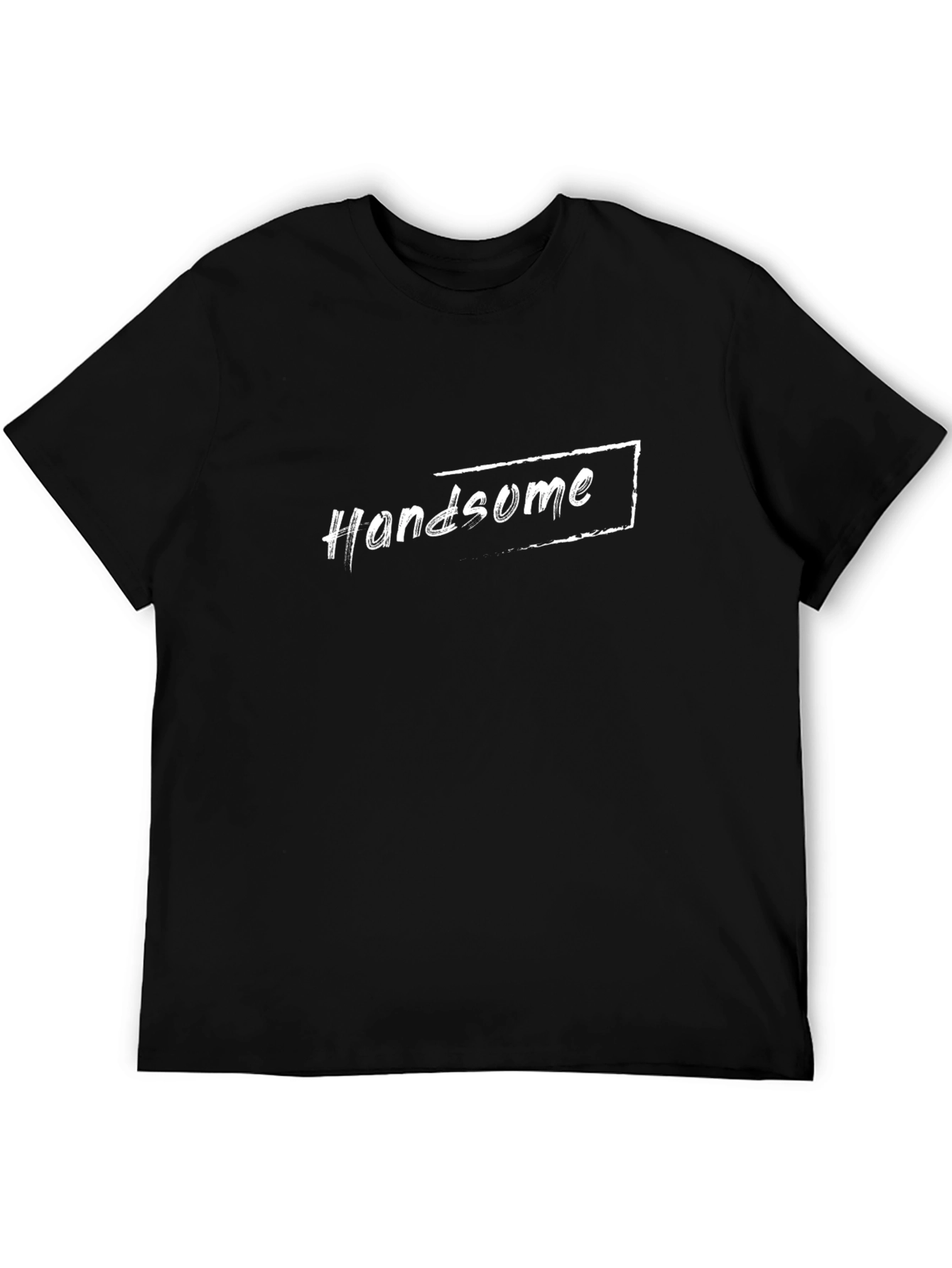 Handsome Graphic Tee - Black Cotton T-Shirt