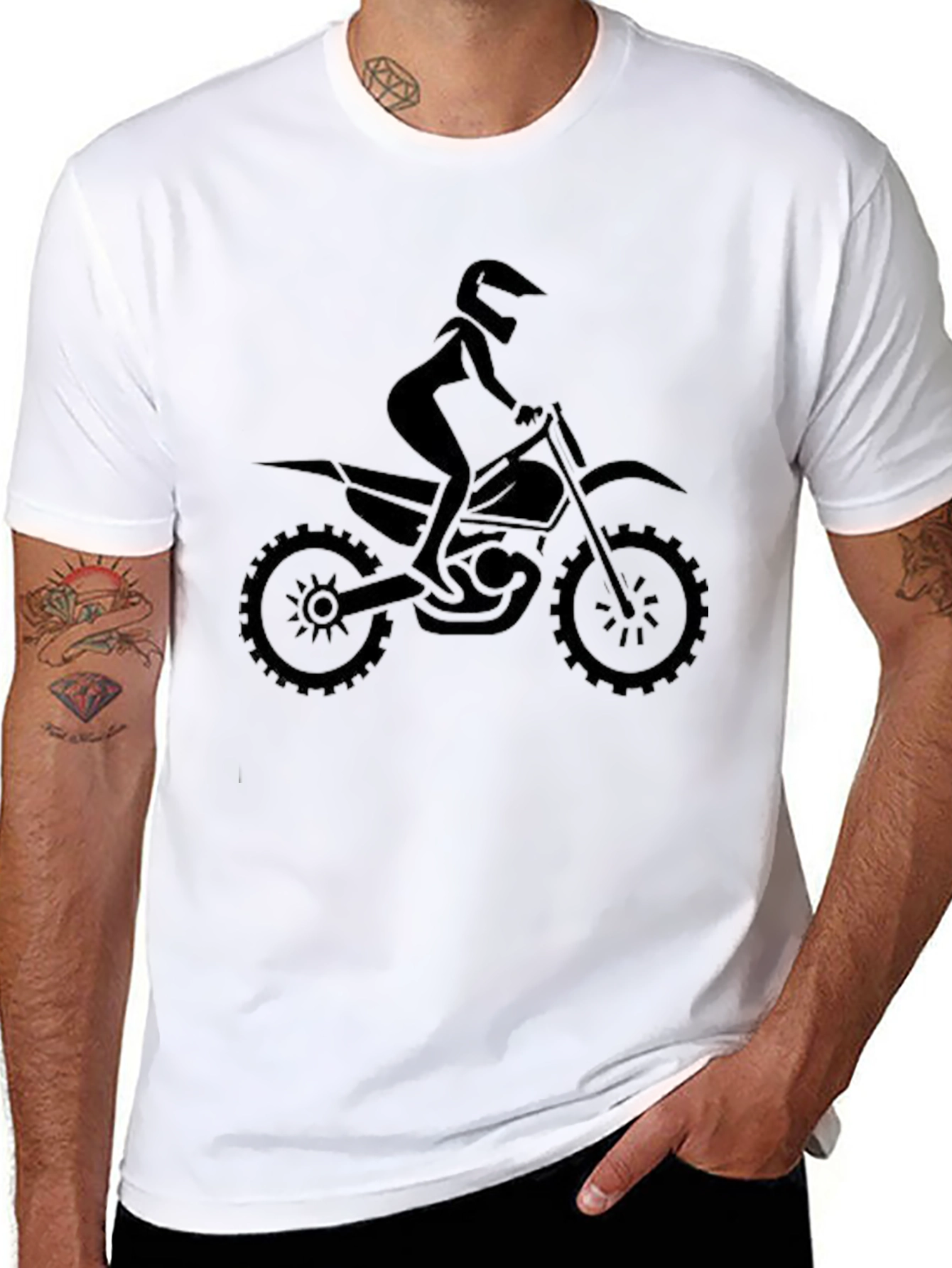 Black Motocross Rider T-Shirt