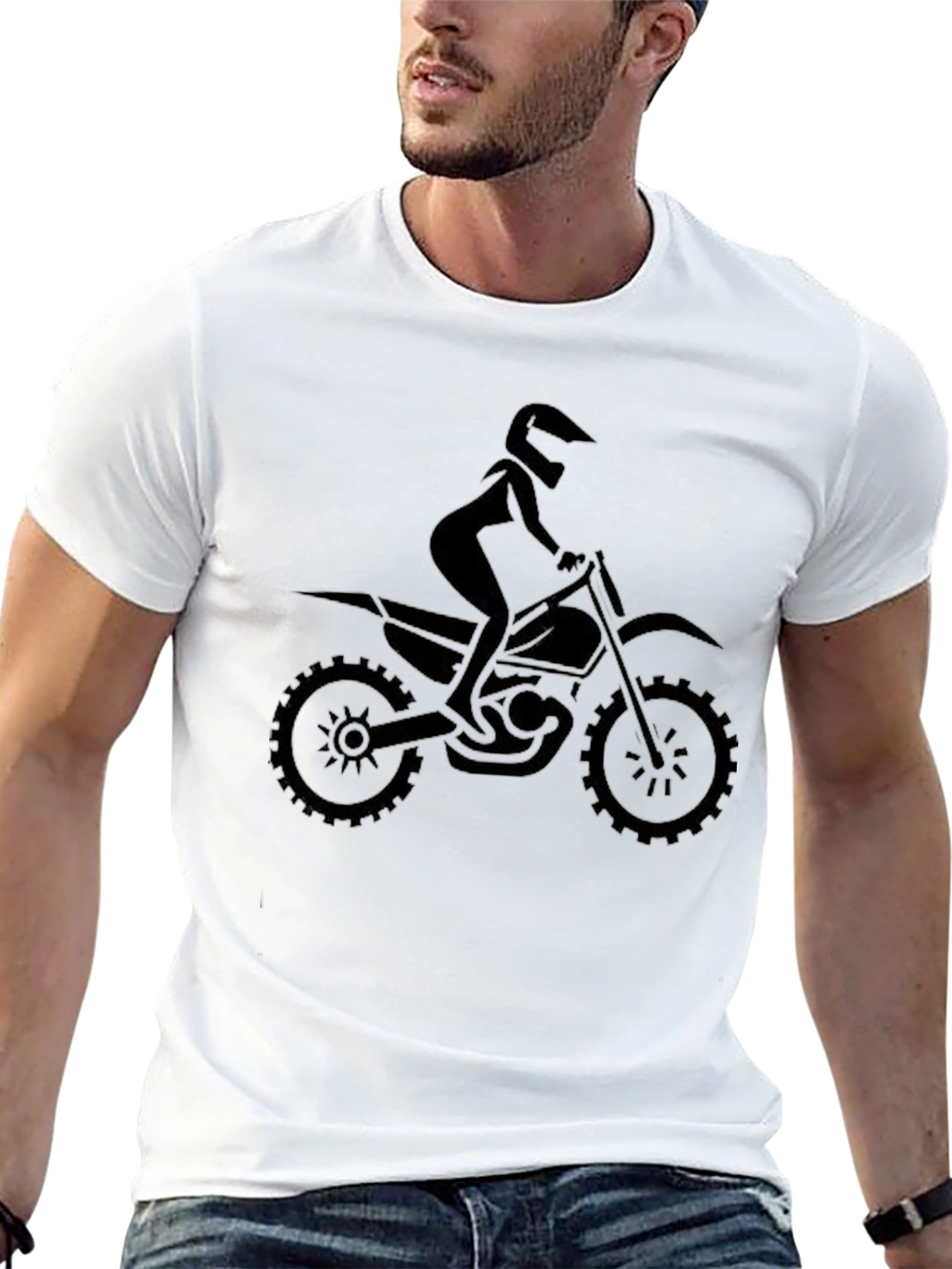 Black Motocross Rider T-Shirt