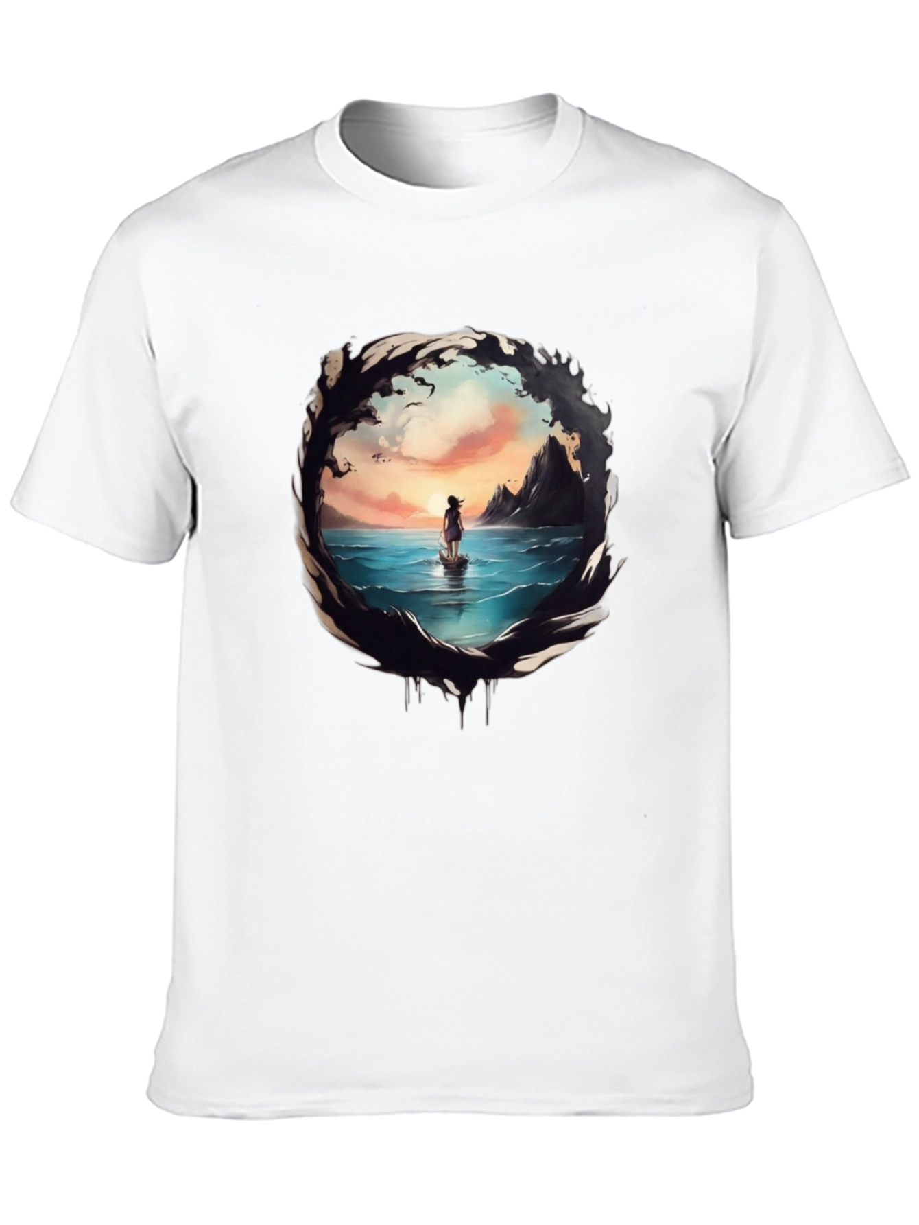 Ocean Vista Graphic Tee - Black