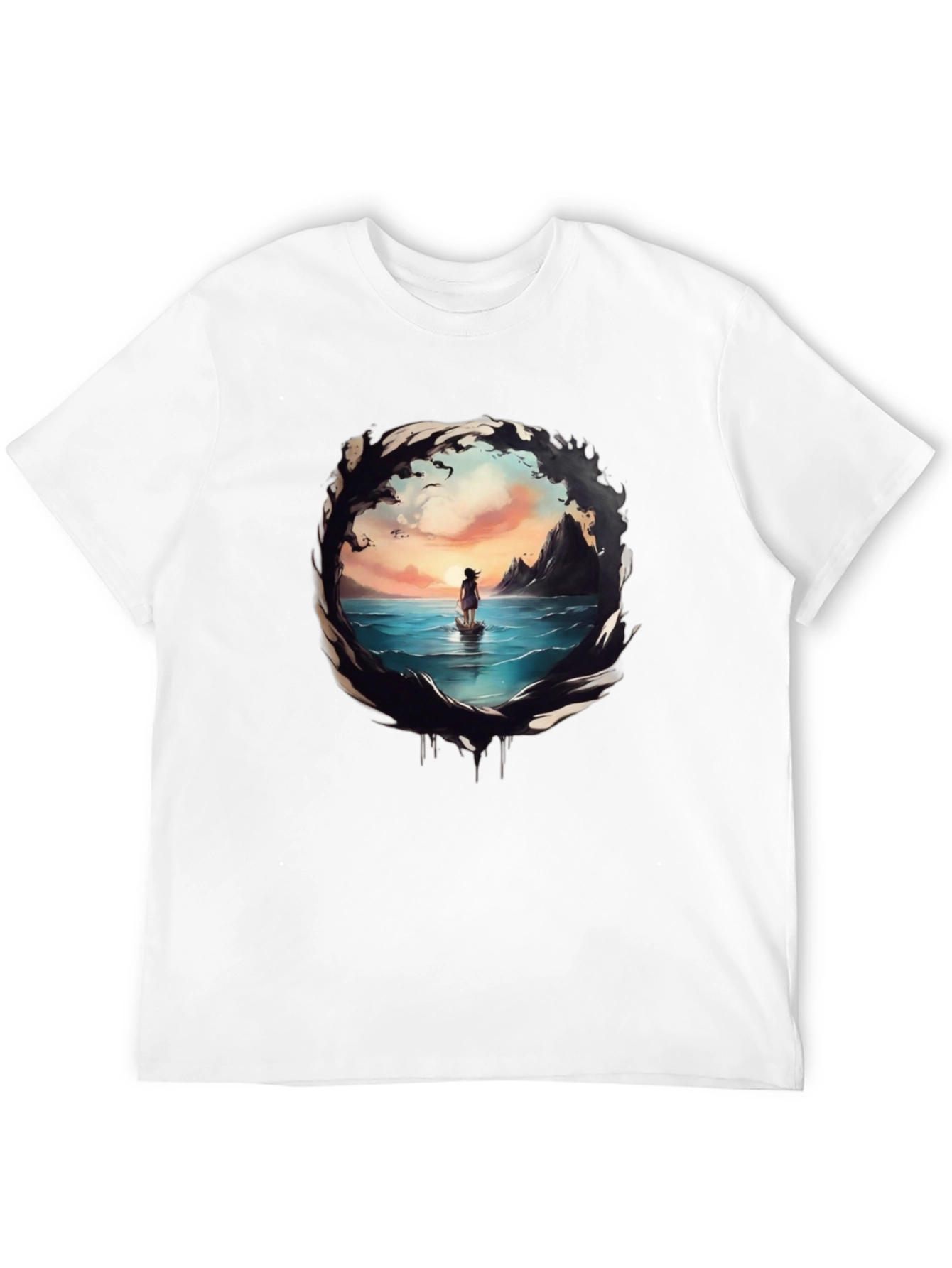 Ocean Vista Graphic Tee - Black