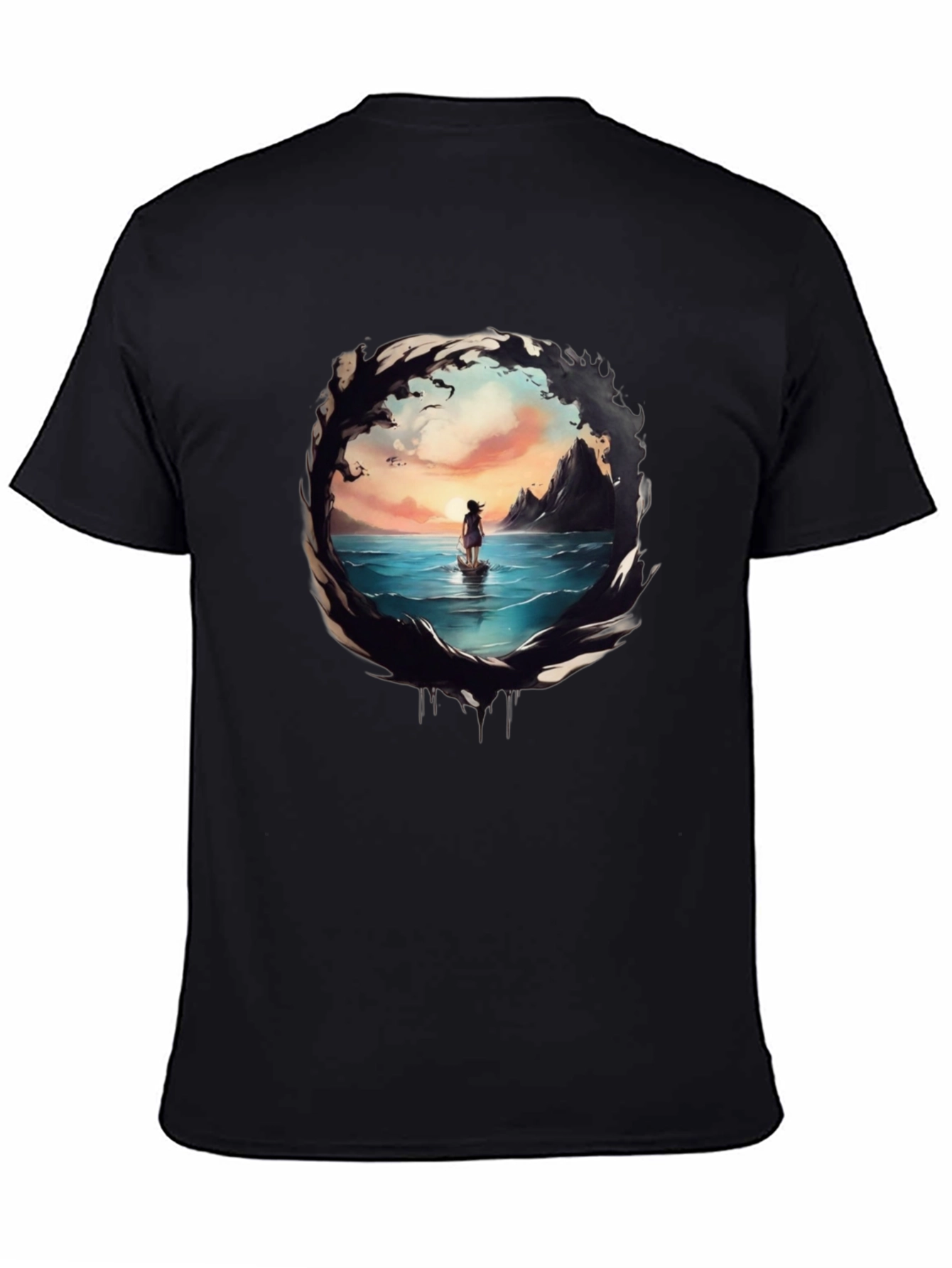 Ocean Vista Graphic Tee - Black