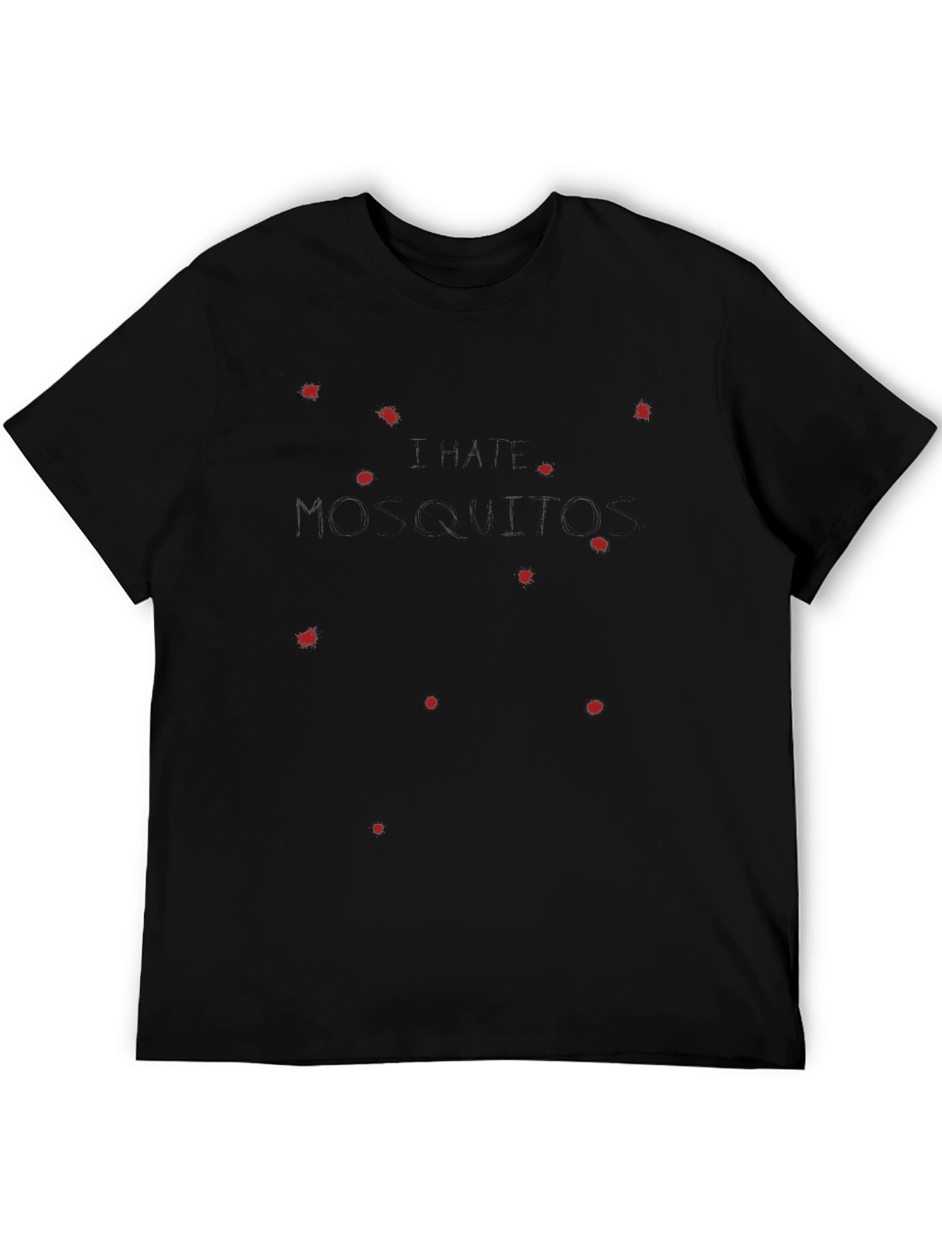 Modern Black Tee with Red Splatter Design