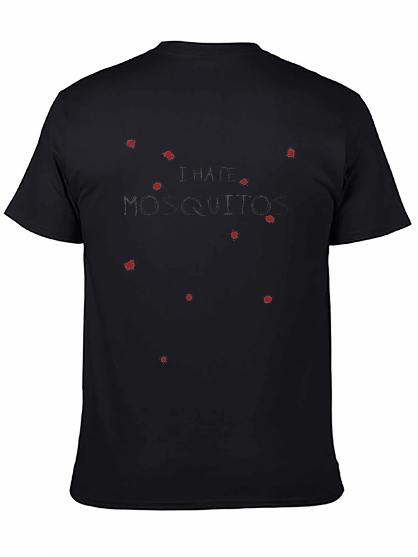 Modern Black Tee with Red Splatter Design
