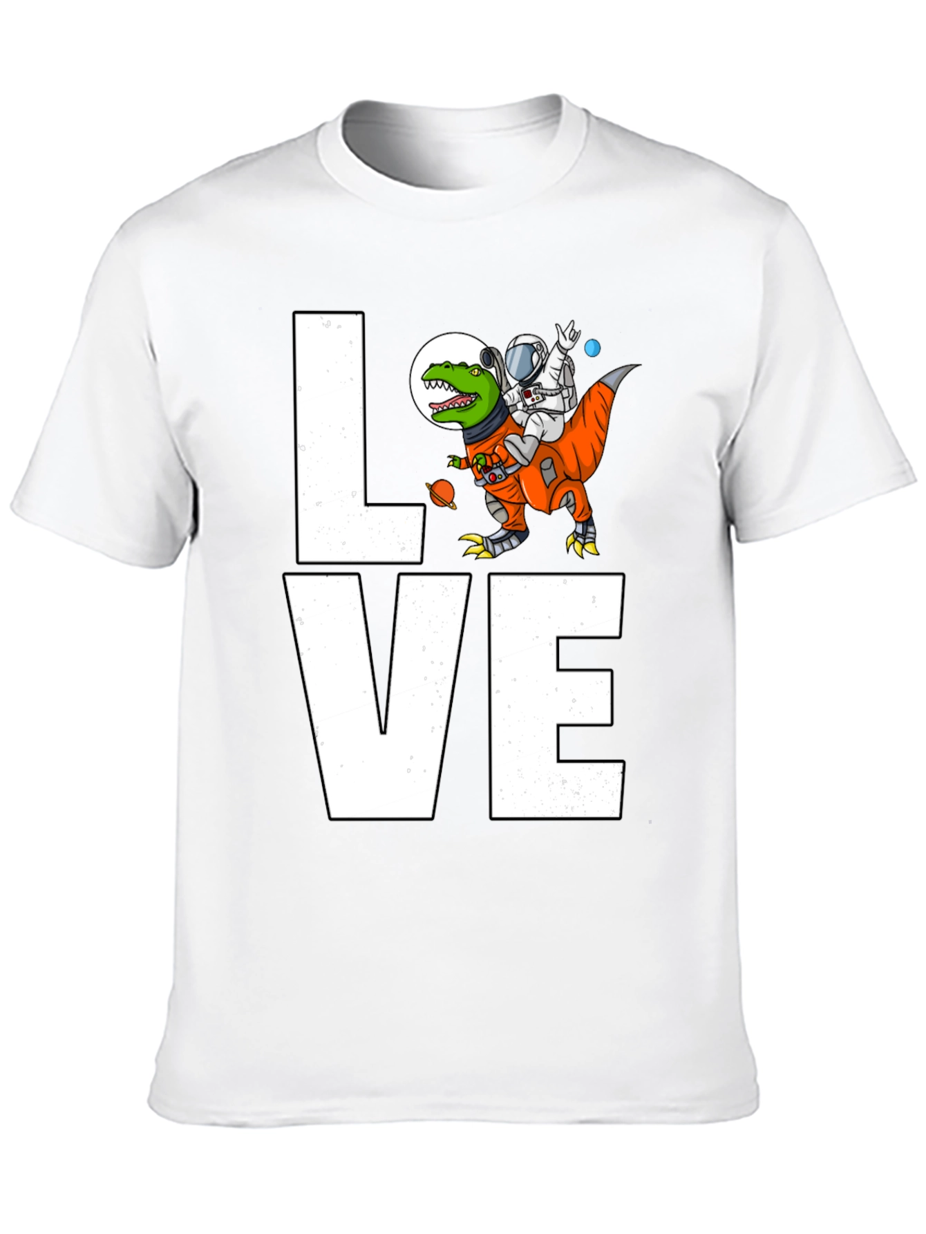 Astronaut Riding Dinosaur LOVE T-Shirt