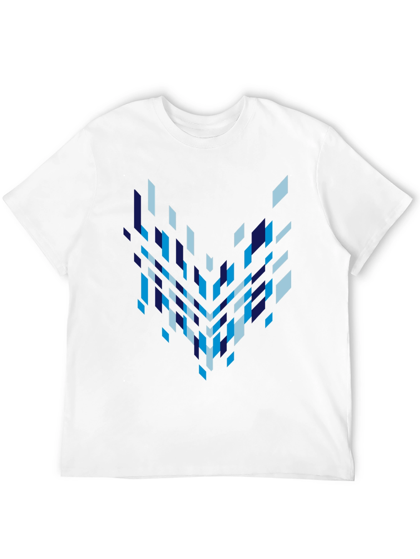 Geometric Pixelated Pattern Black Tee