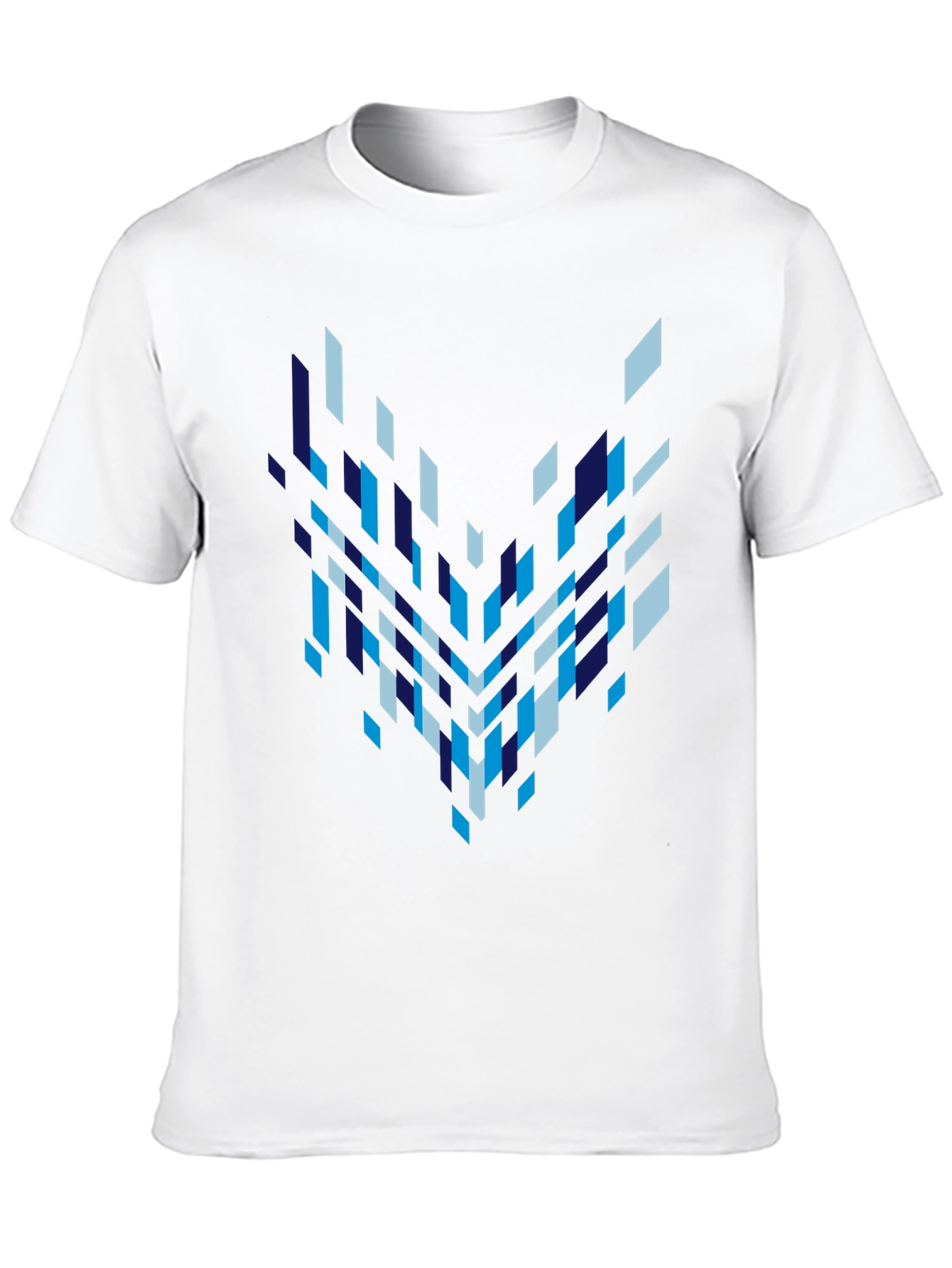 Geometric Pixelated Pattern Black Tee