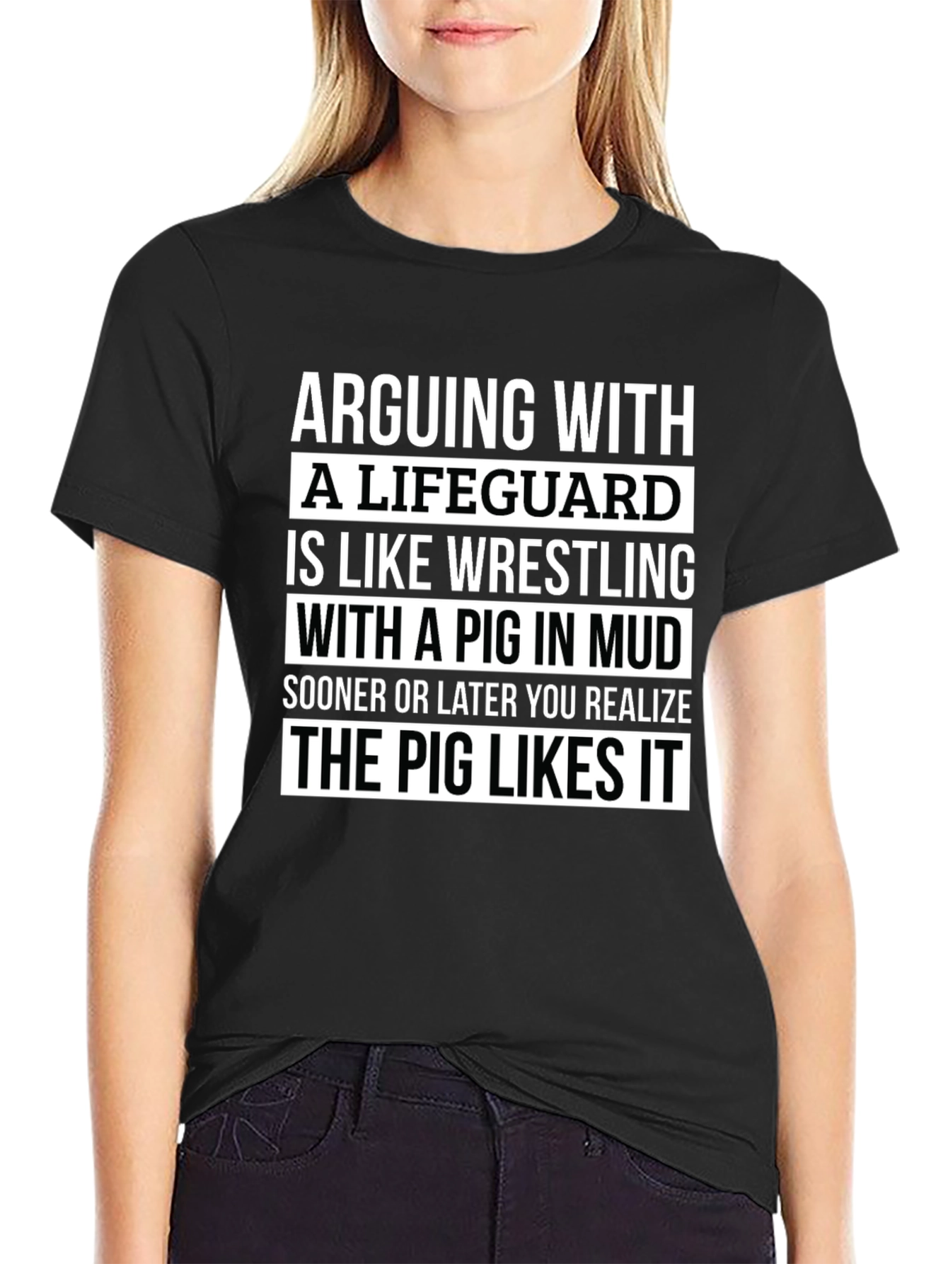 Arguing with a Lifeguard T-Shirt - Funny Saying