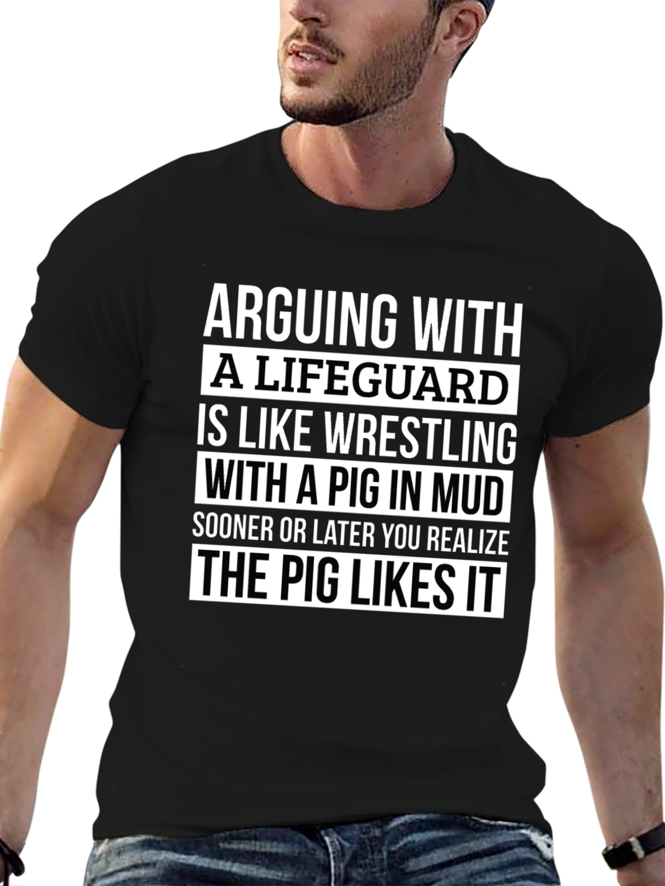 Arguing with a Lifeguard T-Shirt - Funny Saying
