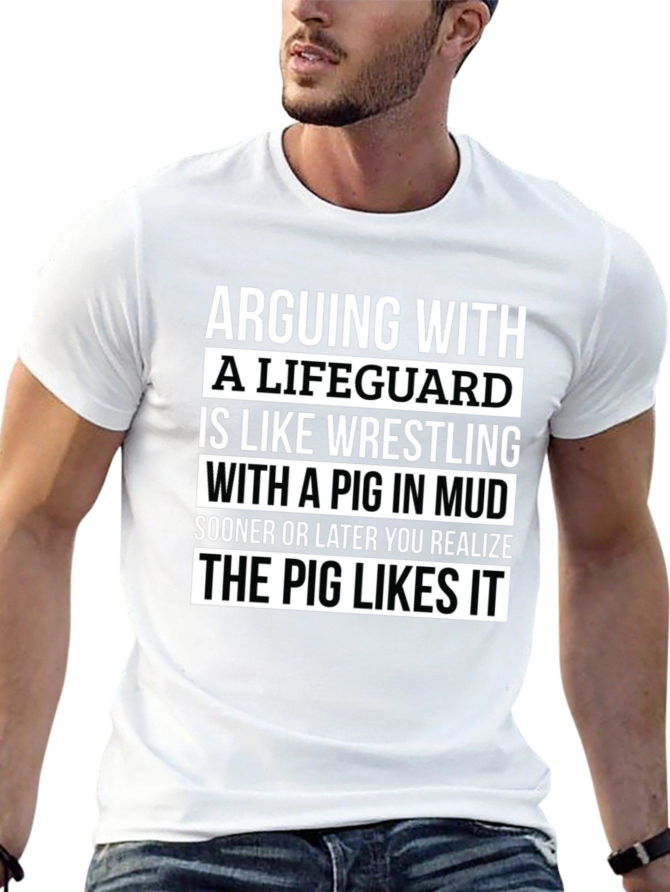 Arguing with a Lifeguard T-Shirt - Funny Saying