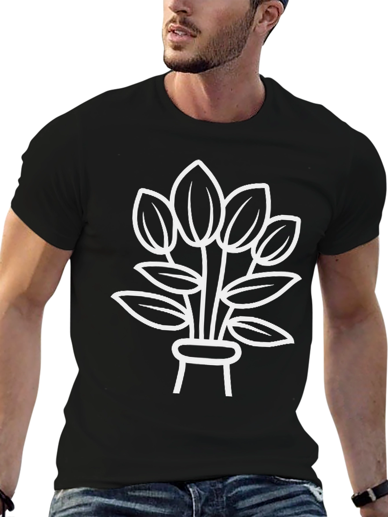 Minimalist Plant Graphic Tee