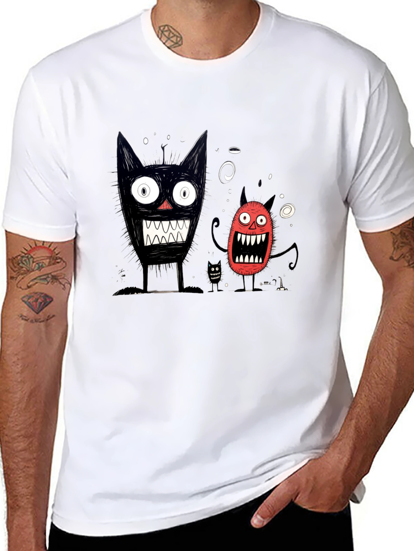 Monster Graphic Black T-Shirt