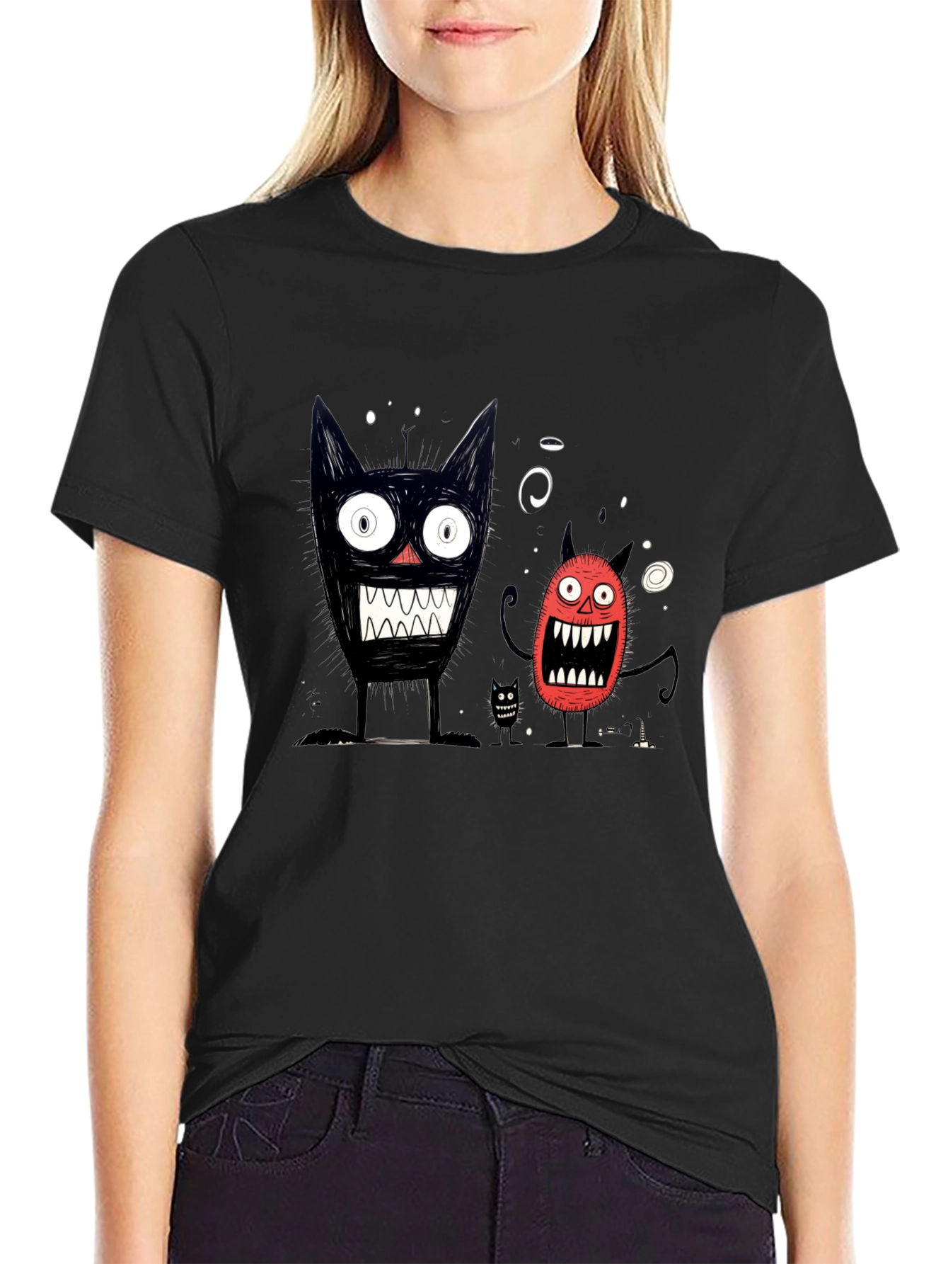 Monster Graphic Black T-Shirt