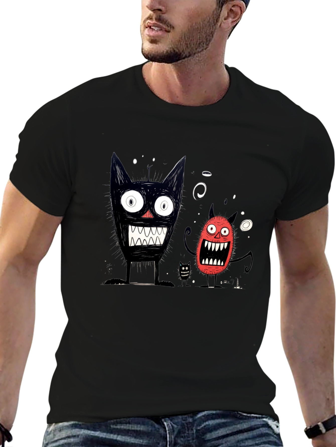 Monster Graphic Black T-Shirt