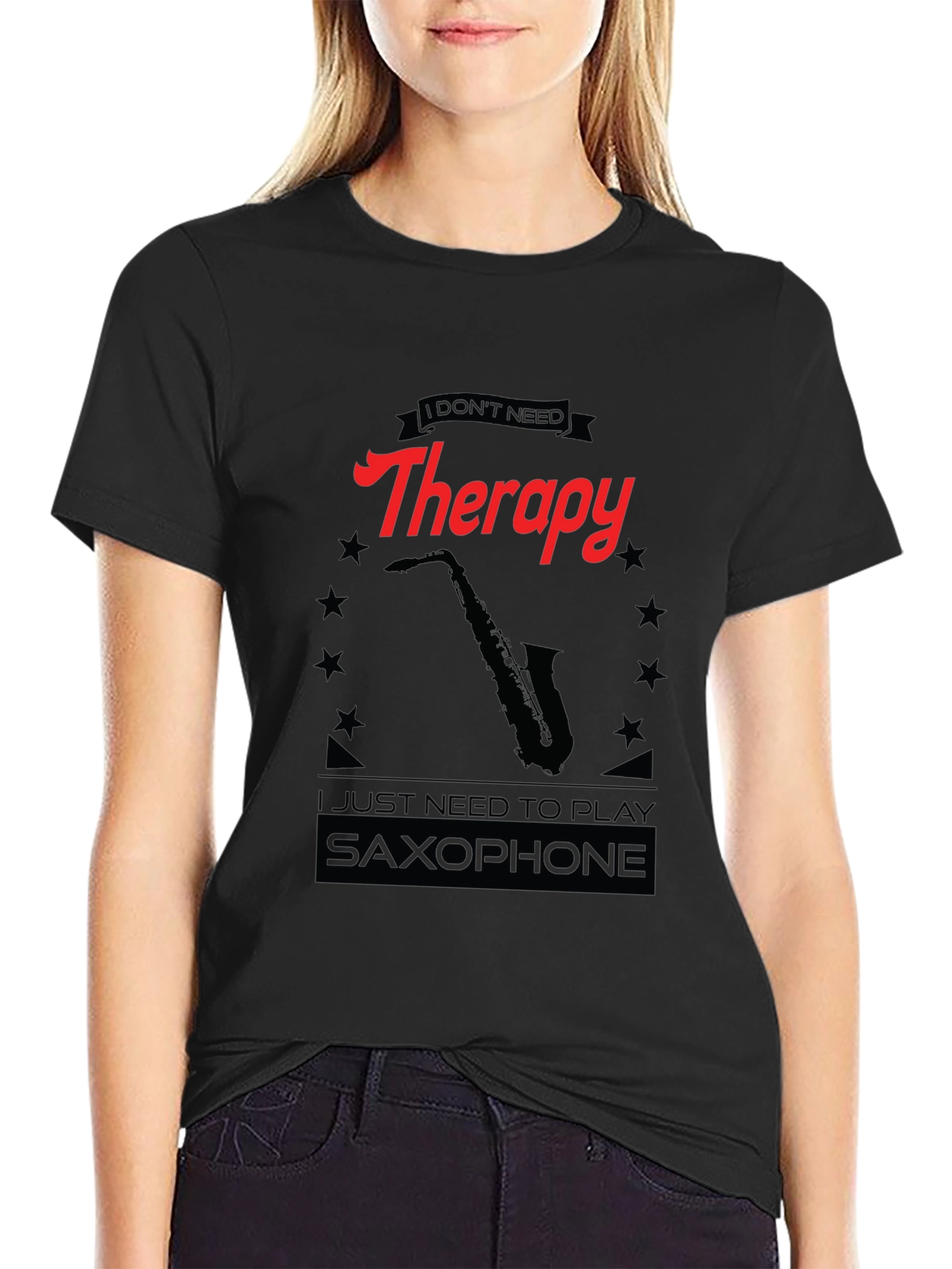 Therapy Saxophone Black T-Shirt