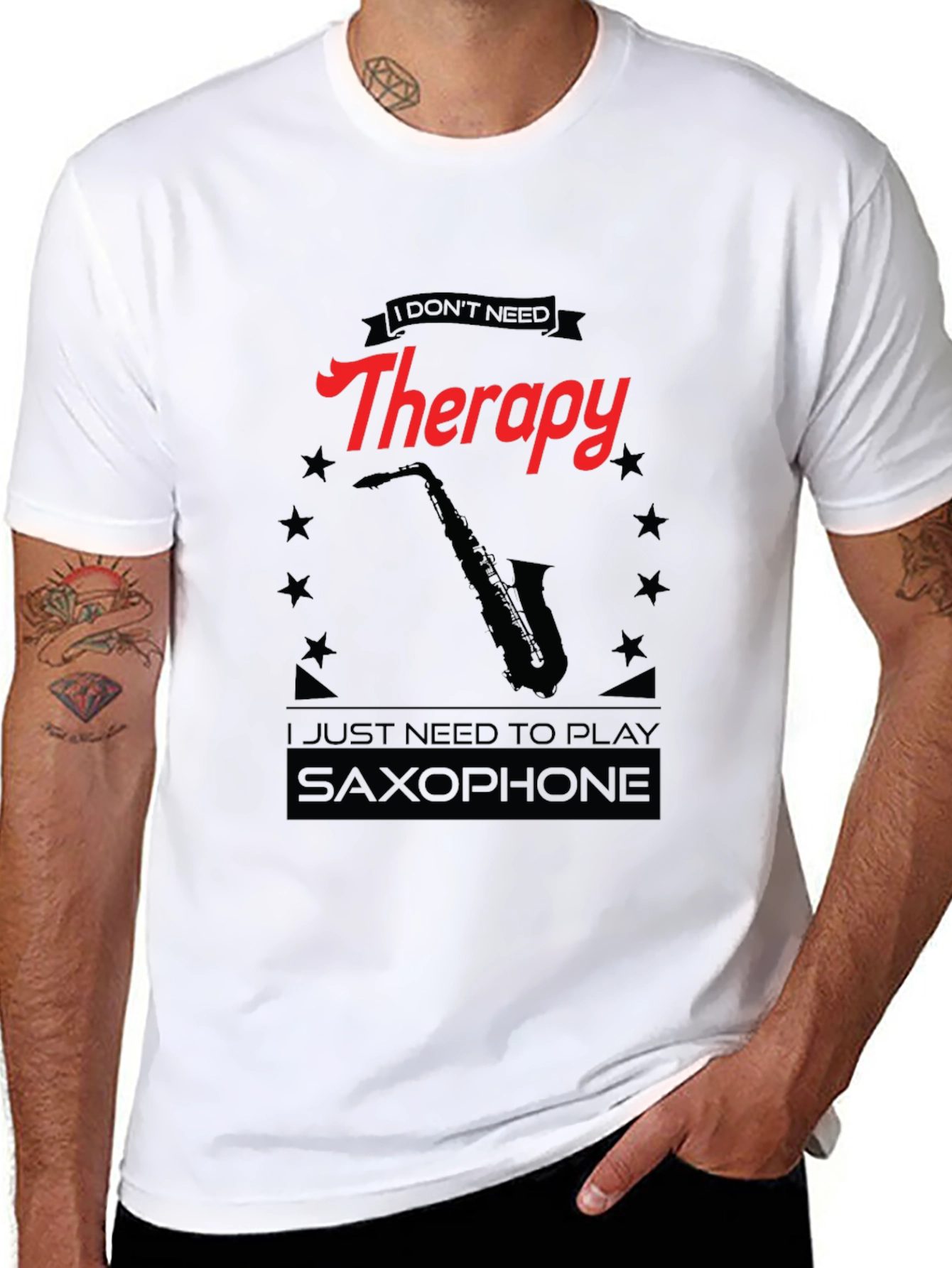Therapy Saxophone Black T-Shirt