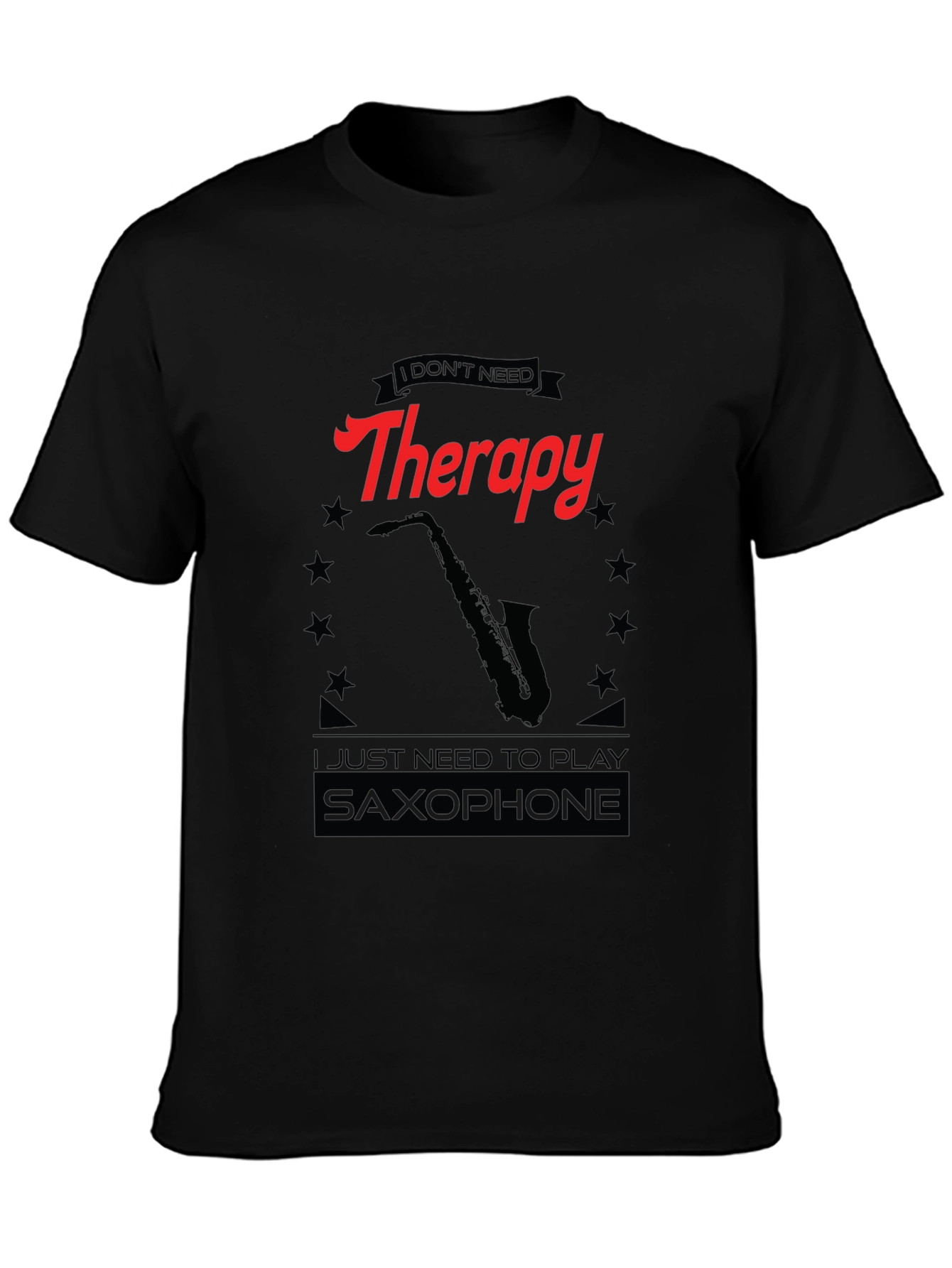Therapy Saxophone Black T-Shirt