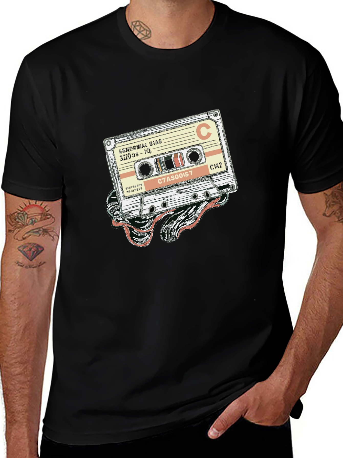 Retro Cassette Tape Graphic Tee - Classic Music Style