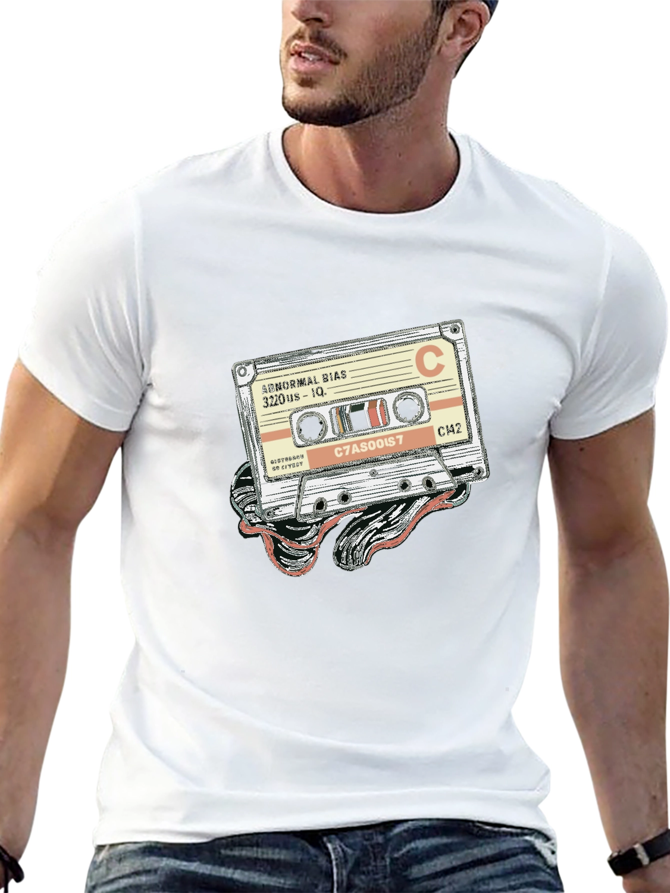 Retro Cassette Tape Graphic Tee - Classic Music Style