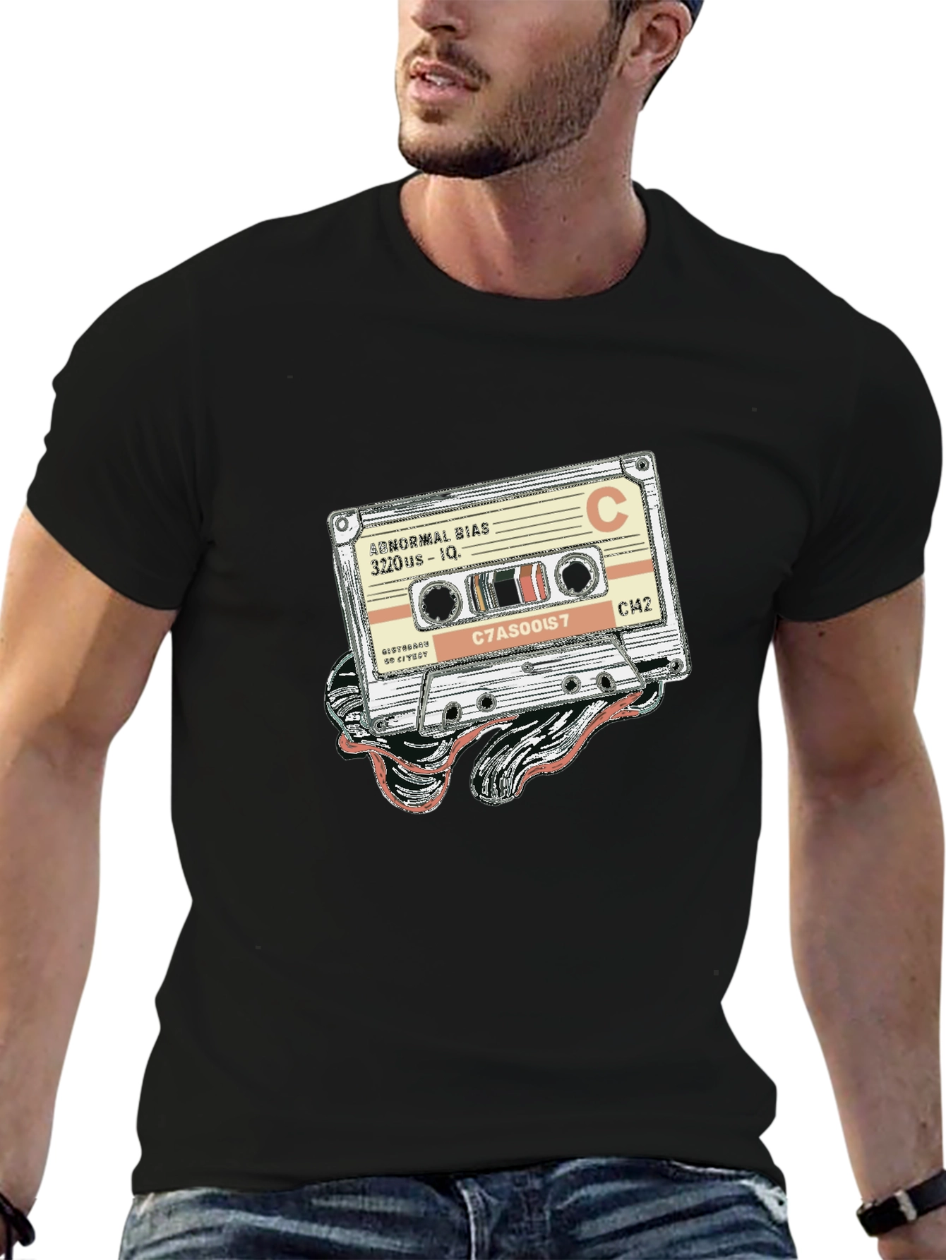 Retro Cassette Tape Graphic Tee - Classic Music Style
