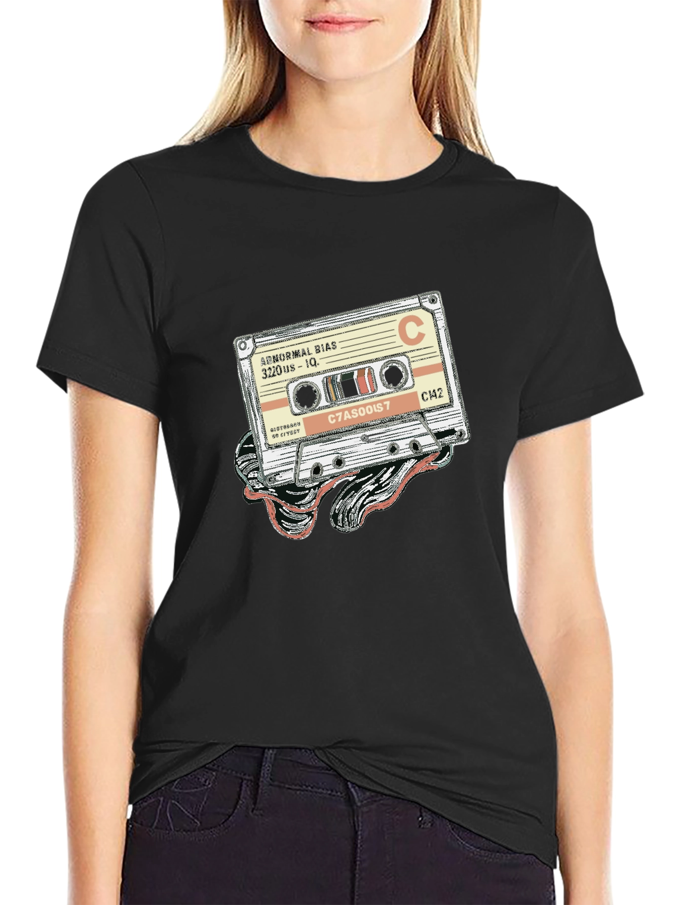 Retro Cassette Tape Graphic Tee - Classic Music Style